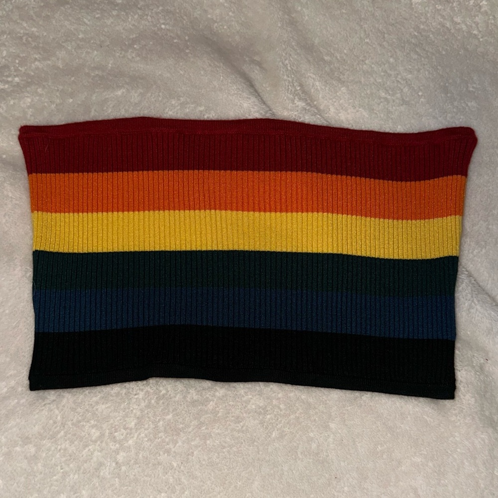 rainbow tube top❤️💙🖤🧡💛